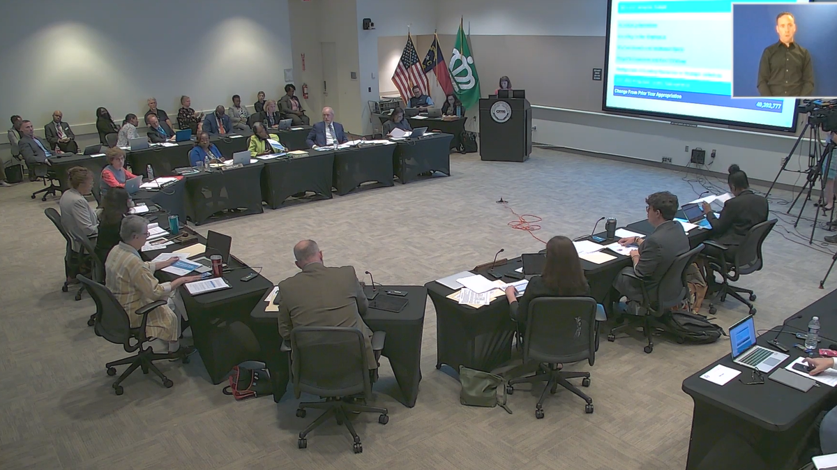 The Charlotte-Mecklenburg Schools Board of Education met Tuesday to discuss and approve the district’s 2022-2023 budget, which now heads to county commissioners for final approval.