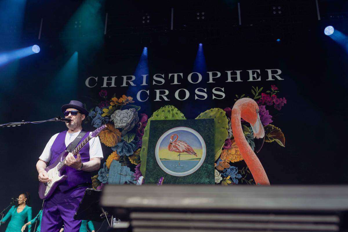 Christopher Cross performs at PNC Music Pavilion in Charlotte on Thursday night.