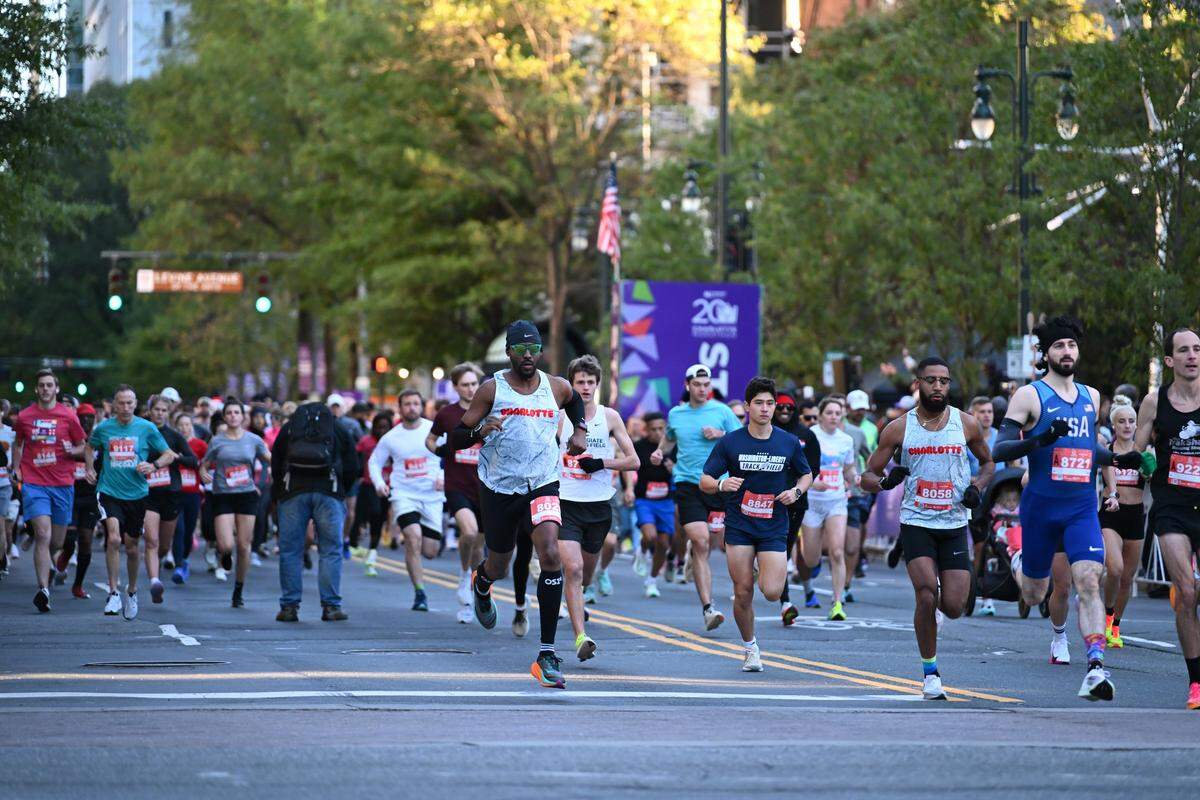 Participants take part in the 20th annual Novant Health Charlotte Marathon on Saturday, Nov. 16, 2024, in Charlotte