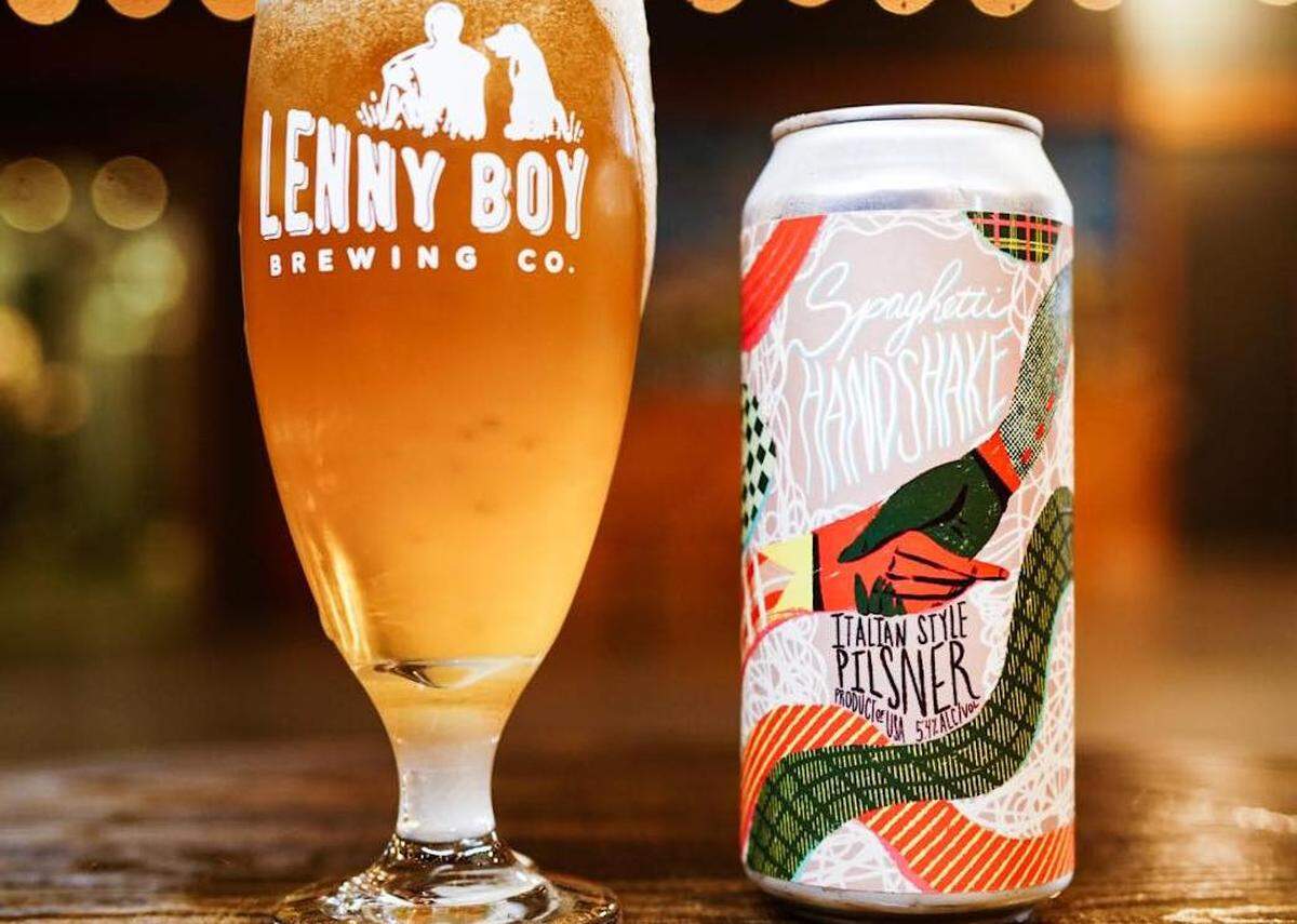 Lenny Boy Brewing’s Spaghetti Handshake is a light Italian Pilsner.