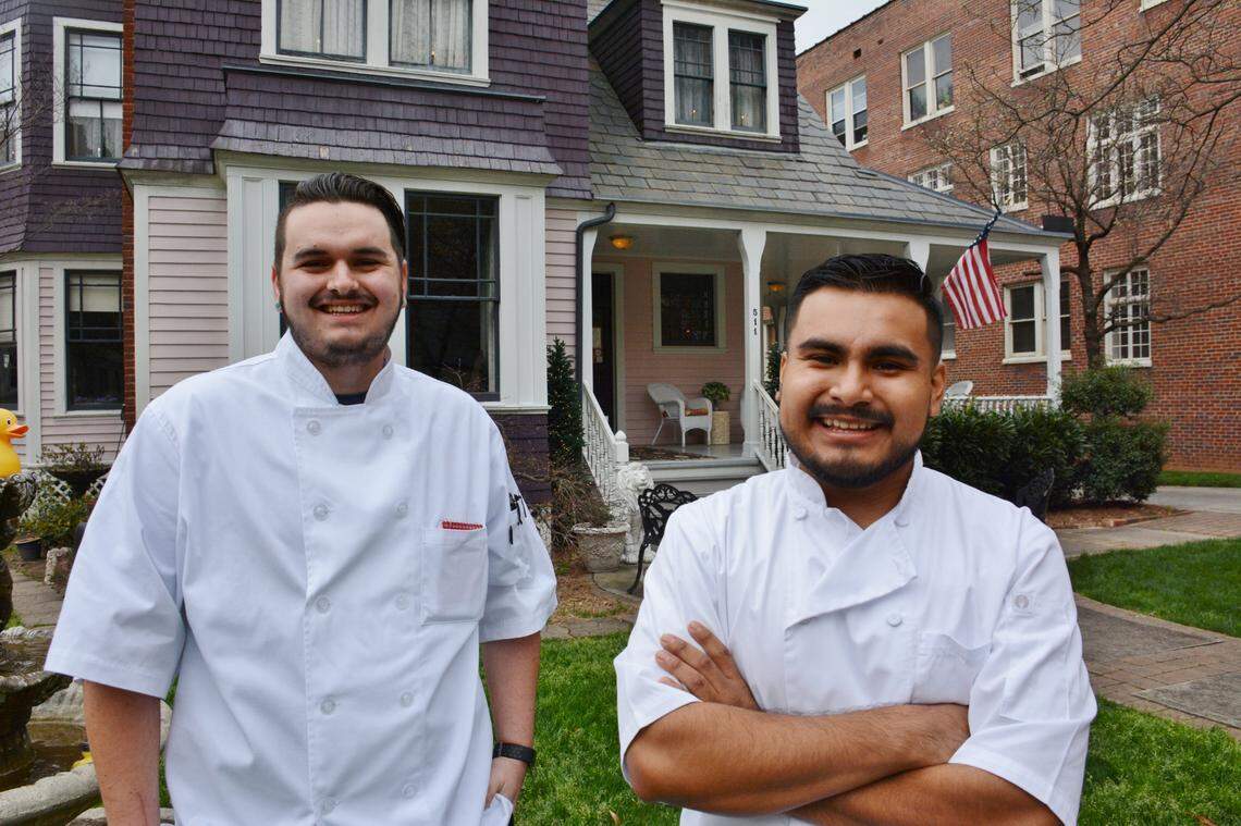 Sous chef Taylor Foltz, left, and executive chef Samuel Jijon are taking over the kitchen at the McNinch House Restaurant in Charlotte.