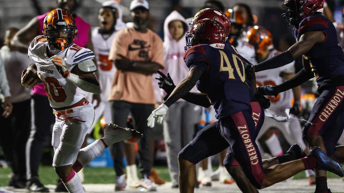 Chambers plays against Mallard Creek on Friday, October 28, 2022.