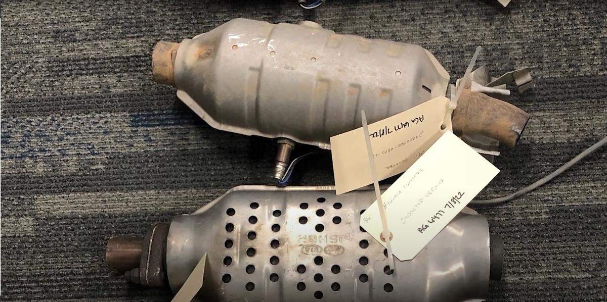 Charlotte-Mecklenburg Police recovered several stolen catalytic converters during a sting in July 2022. Thieves are drawn to the previous metals found inside catalytic converters.