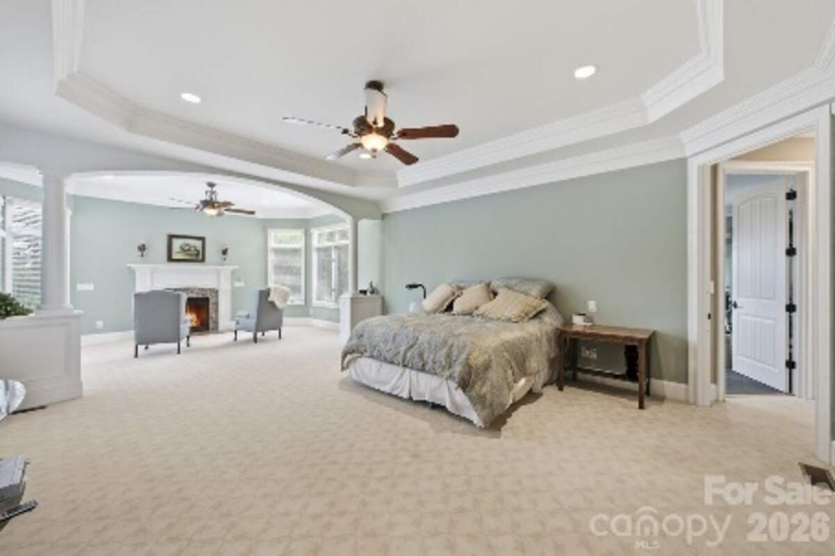 The mansion has four spacious bedrooms.