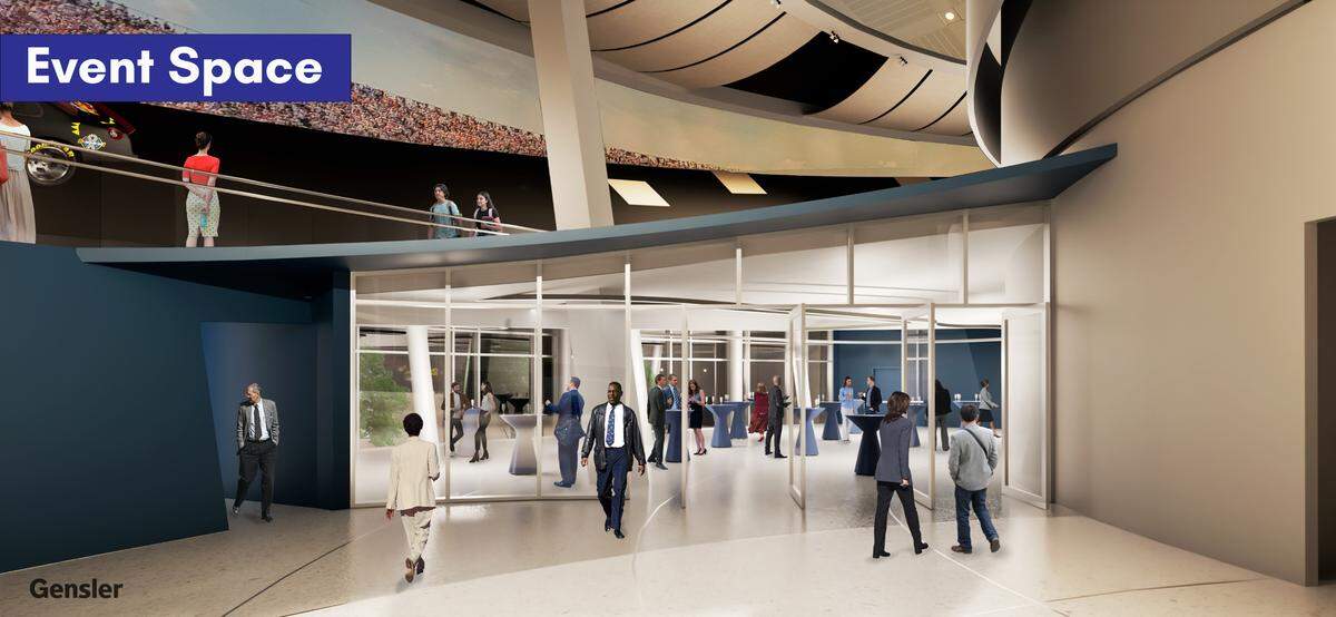 Renderings show the initial design for a renovated NASCAR Hall of Fame in uptown Charlotte.