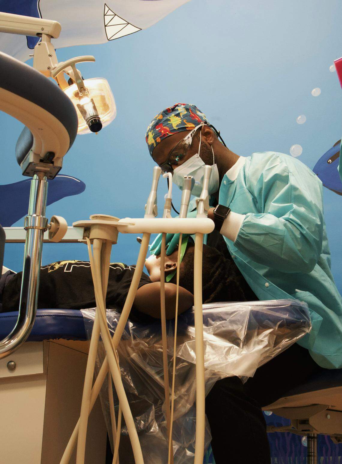 Dr. Nehemiah Lawson, at his day job as a pediatric dentist with Carolina Kids Dentistry.