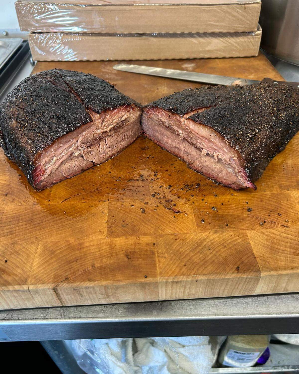 “We don’t use gas or charcoal — nothing like that on our smokers. It’s strictly all wood-fired,” Ben Hooper said about Ben’s Backdraft Barbecue’s barbecue, including its brisket.