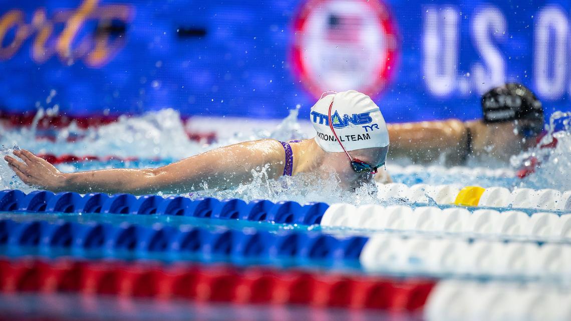 Claire Curzan, a 16-year-old swimmer from Cary, N.C., made the U.S. Olympic swim team Monday night by finishing second in the women’s 100 butterfly.