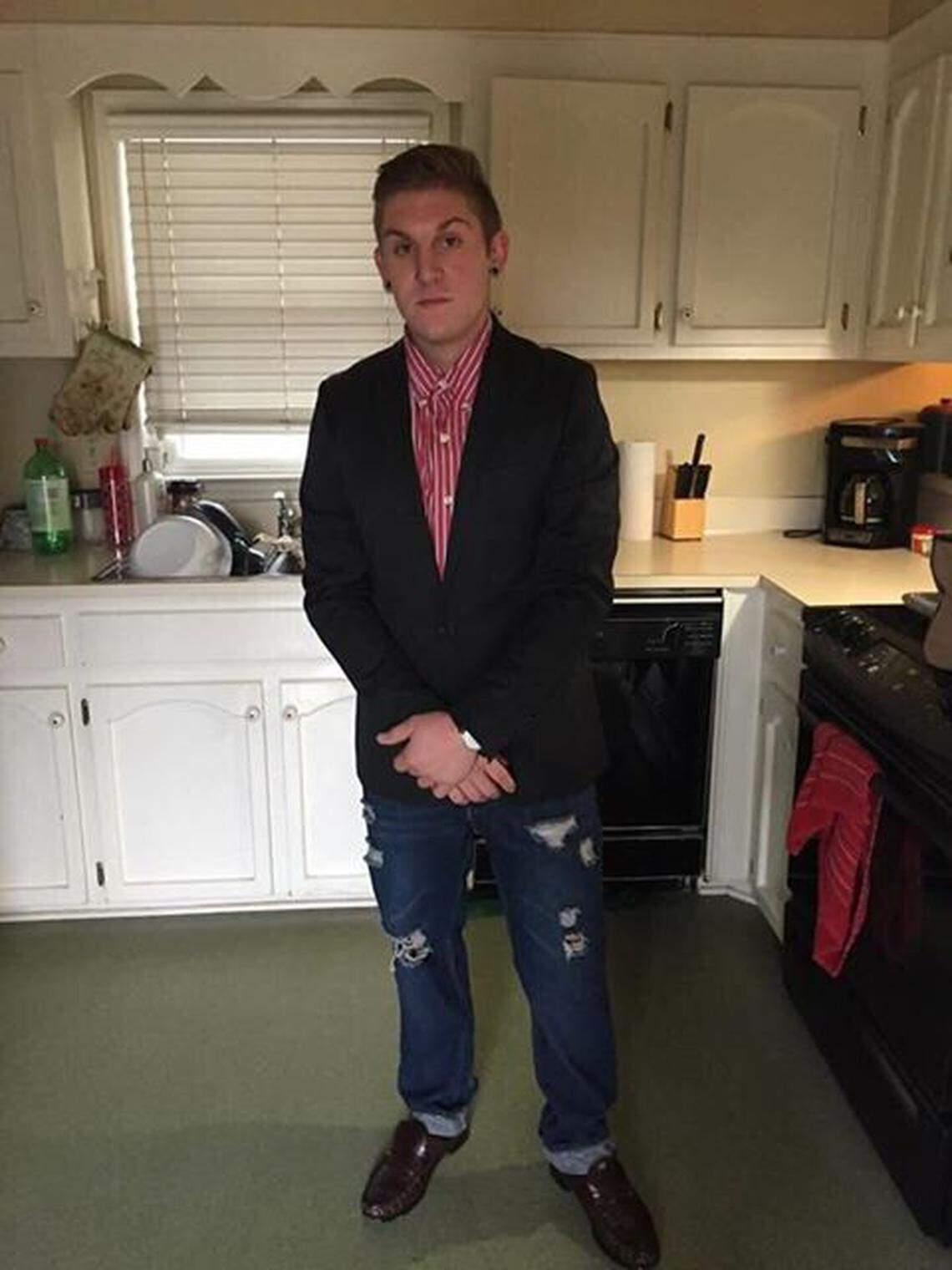 Tyler Stramaglia’s yellow Nissan Xterra slid off a wet road and overturned in Gastonia, N.C., after heavy rains from Hurricane Florence.