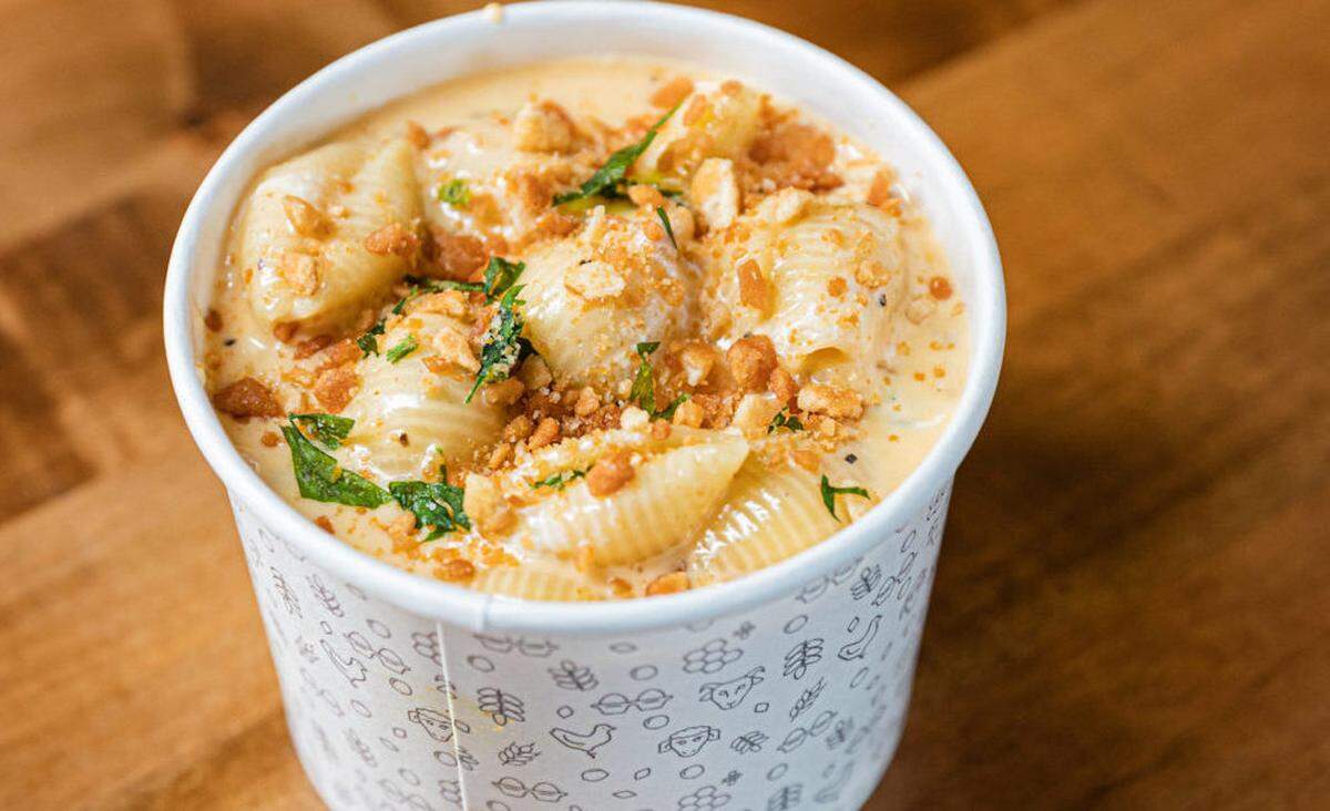 Yafo Kitchen’s mac + cheese is available as a side dish.