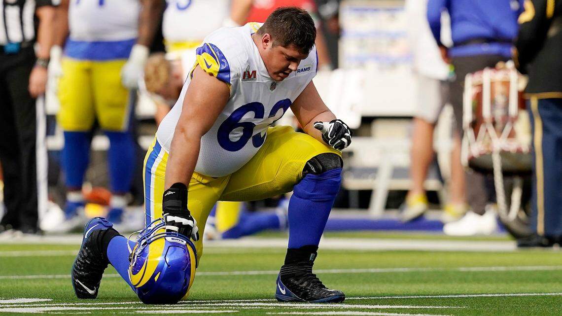 Signing former Rams guard Austin Corbett (63) was a big boost for one of the Panthers’ biggest needs.