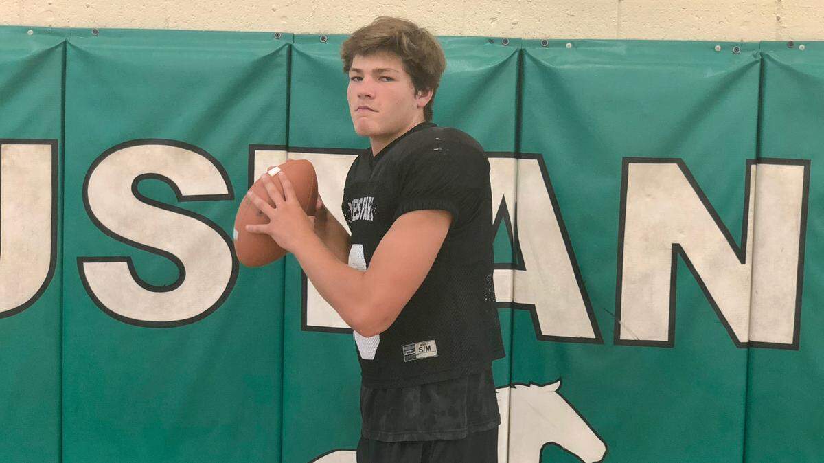 Myers Park quarterback Drake Maye threw for four touchdowns in his first high school football game Friday night. Myers Park beat Olympic 35-0.