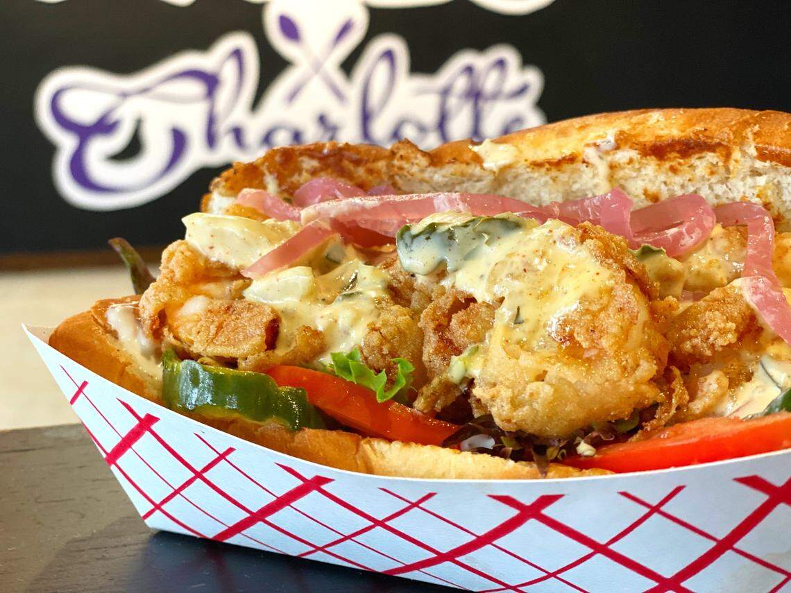 Sample the shrimp po boy and other new menu items at What the Fries.
