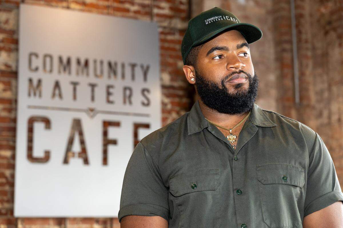 Community Matters Cafe, where Chayil Johnson chef is the head chef, opened in 2019 and is part of a life skills program for students graduating from substance abuse recovery programs at Charlotte Rescue Mission.
