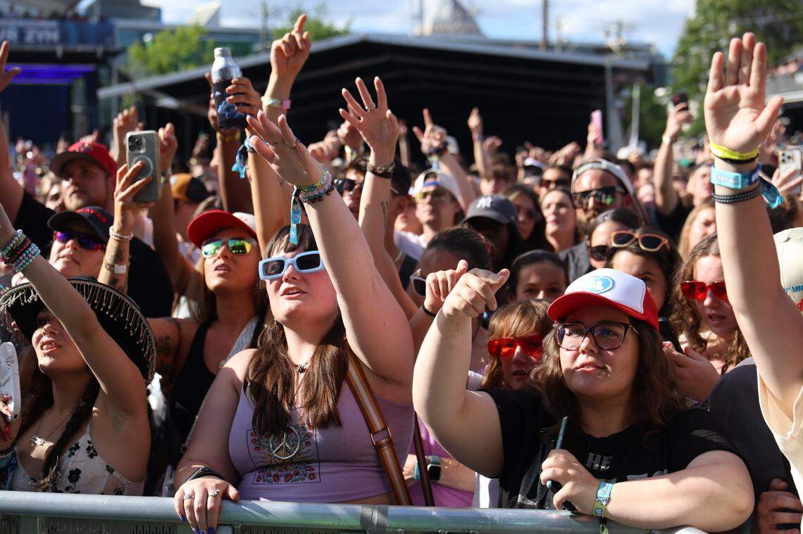 Fans at Lovin’ Life Music Fest in Charlotte on Sunday, May 4, 2025.