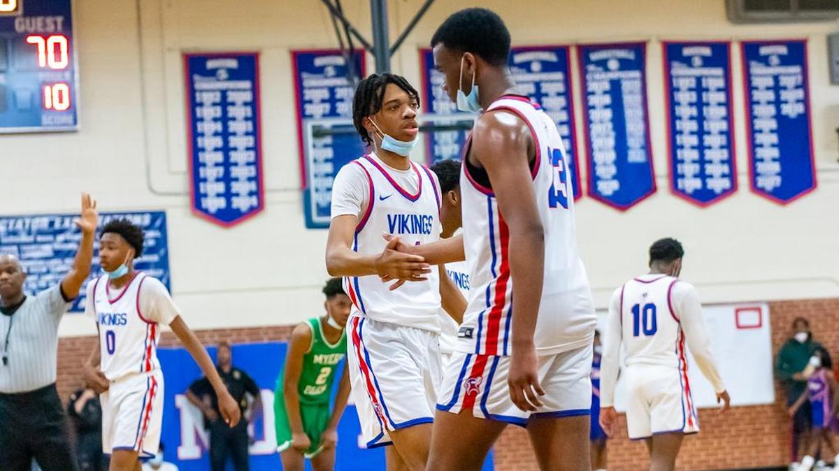 North Meck player Christian Foy fouls out in the forth quarter