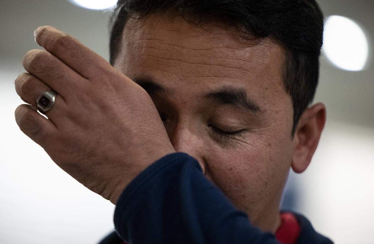 Hamid helped U.S. military personnel during the war in Afghanistan, making him and his family a target during and after the Taliban takeover when America withdrew its troops. He cried in the airport after arriving in Charlotte, greeted by veterans and supporters, on Nov. 9, 2021.