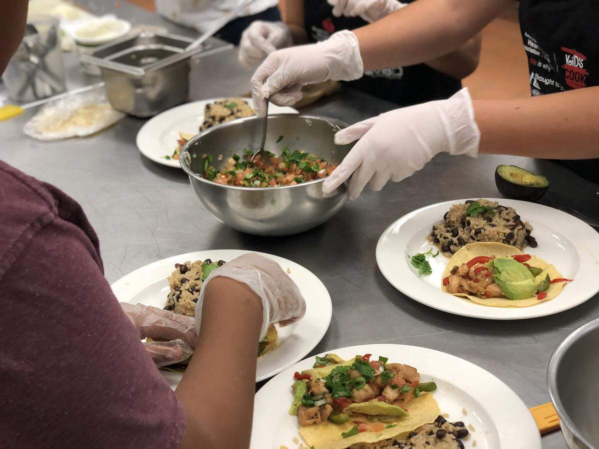 Each team at the Kids Cook With Heart competition was tasked to create a fajita dish with the same set of ingredients.