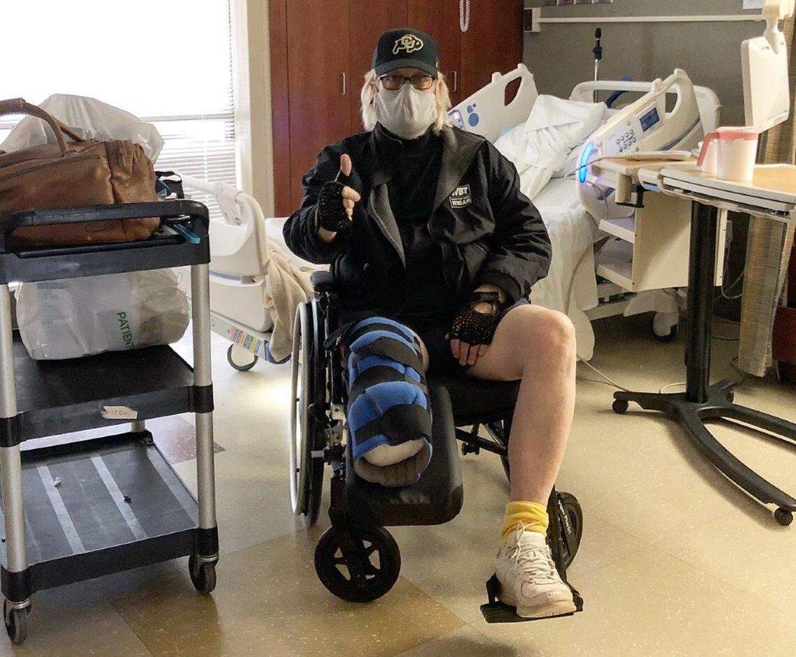 John Hancock on the day he was discharged to go home.