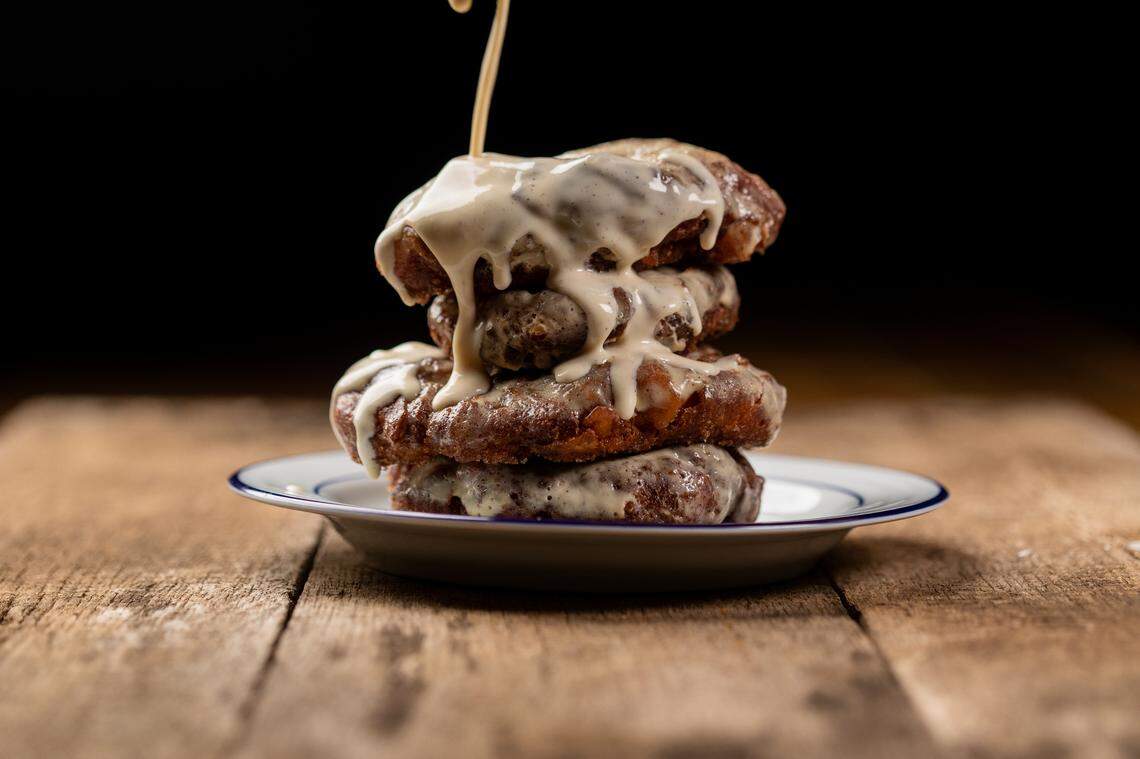Chef Chris Coleman will serve an apple fritter doughnut with cinnamon sugar and a sour cream glaze at The Goodyear House