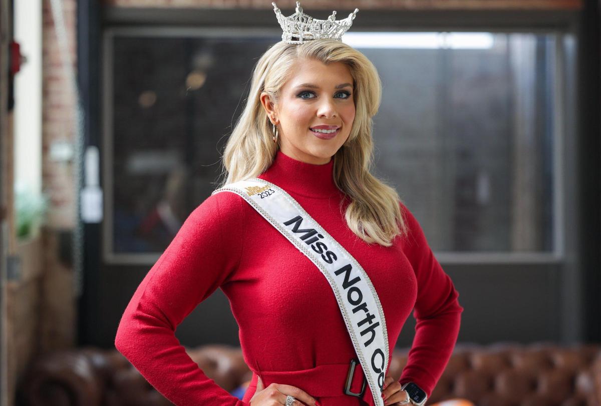 The reigning Miss North Carolina Taylor Loyd poses for a portrait on Wednesday, November 22, 2023 in Charlotte, NC. Loyd is currently preparing for Miss America while balancing life as a UNC-Chapel Hill student. Philanthropy-wise, she’s an arts ambassador in NC and advocate for the arts through Healing Hearts Through the Arts, a 501(c)(3) she was inspired to create after her brother was seriously injured in a lawnmower accident in 2009.