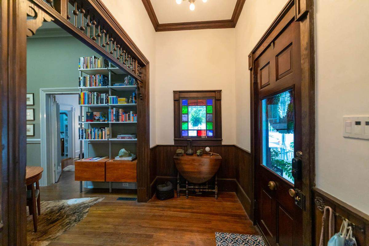 The entryway of one of the five oldest homes in Charlotte.
