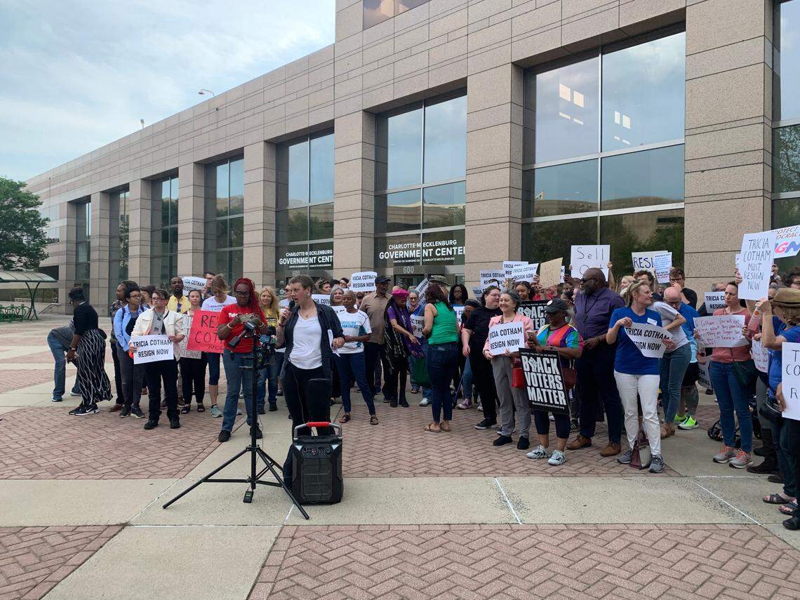 Charlotte Democrats came together to call for the resignation of NC Rep. Tricia Cotham Wednesday.