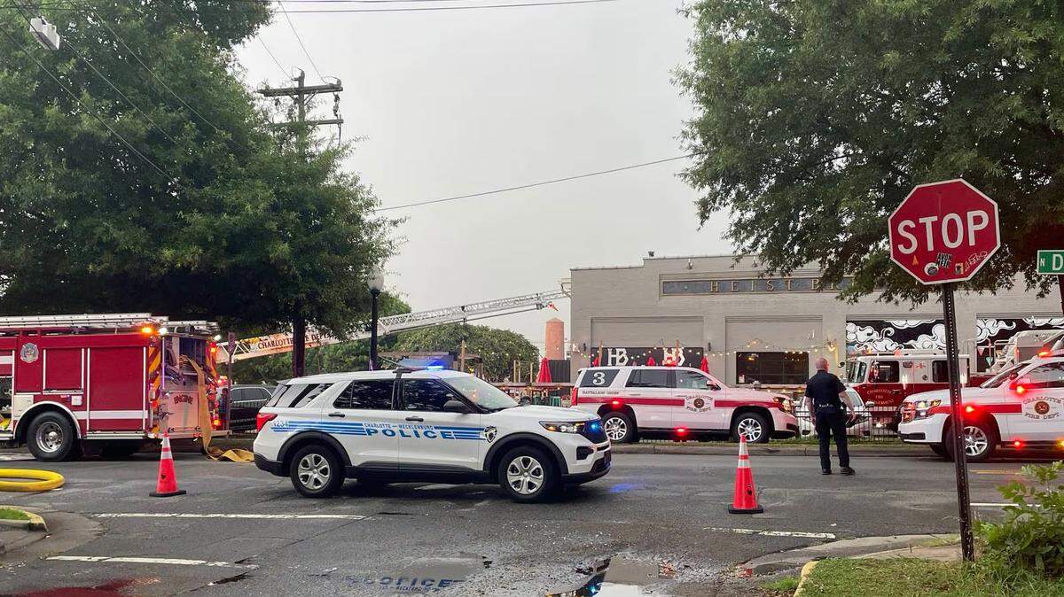 A fire broke out Tuesday, July 16, 2024, at Heist Brewery on North Davidson Street in NoDa.