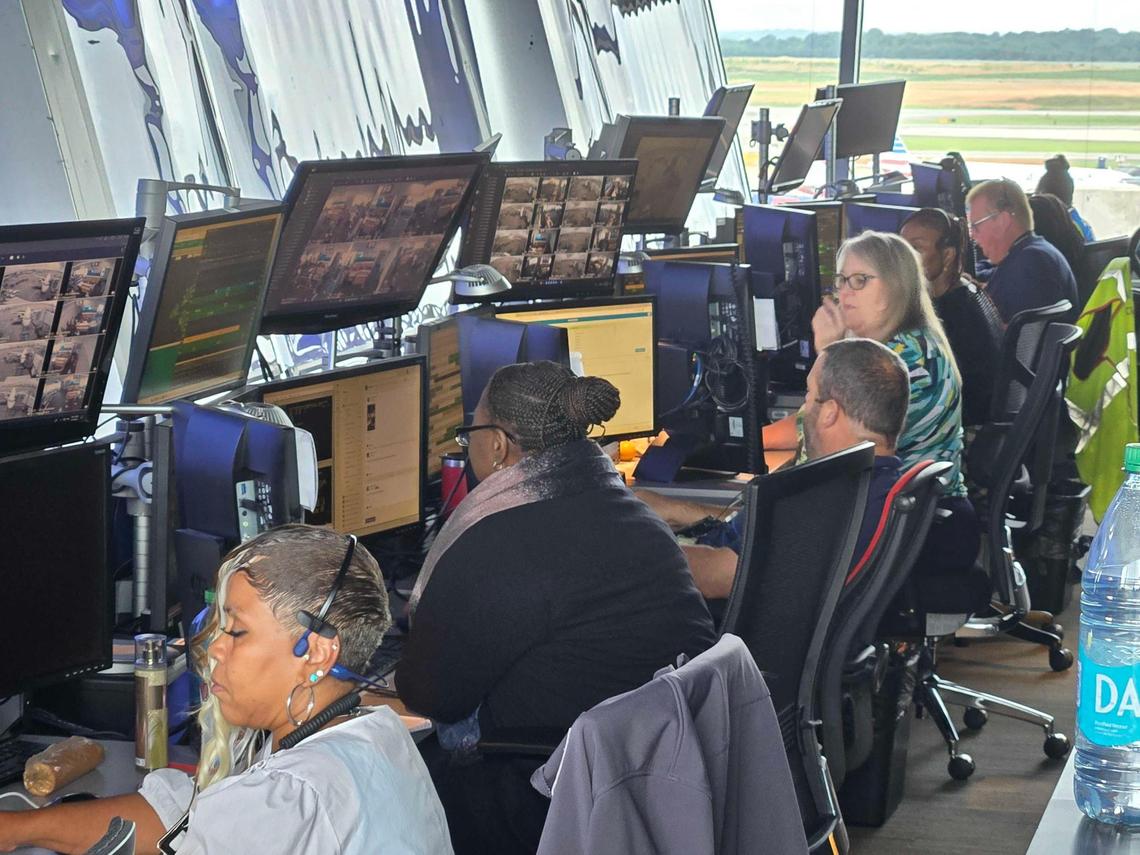 Employees for American Airlines’ Hub Control Center coordinate plans for flights at Charlotte Douglas International Airport, working to ensure connecting passengers catch their flights at one of the world’s busiest airports.