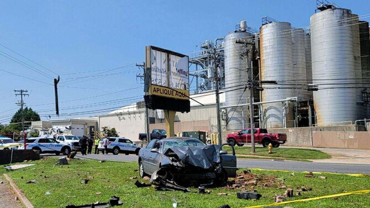 A pedestrian, an electric pole and other vehicles were hit during a chase in south Charlotte on Monday, August 23, 2021, according to Charlotte-Mecklenburg police.