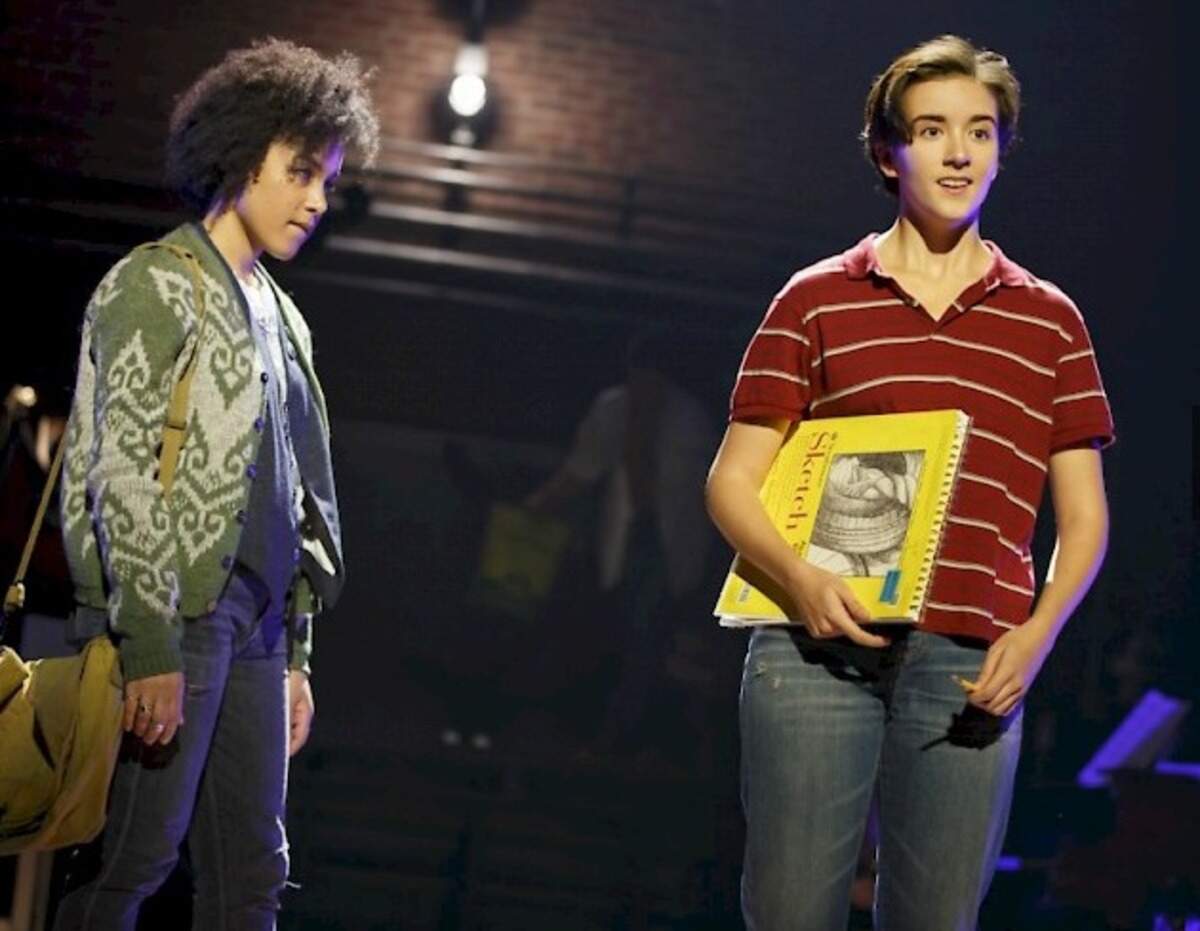 Abby Corrigan (at right, opposite Karen Eilbacher) starred as Medium Alison in the national tour of "Fun Home."