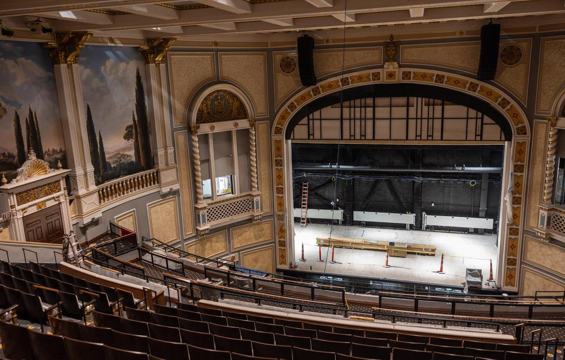 A view of Carolina Theatre from the second floor of the remodeled Carolina Theater in Charlotte, N.C., on Thursday, December 5, 2024.
