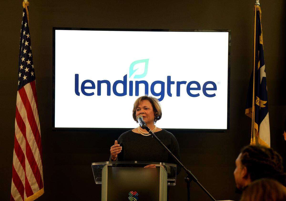 Charlotte Mayor Vi Lyles speaks at an announcement that LendingTree will be adding over 400 high-paying jobs to Charlotte, thanks to millions in state and local incentives. The announcement came Thursday morning at the Charlotte Regional Business Alliance.