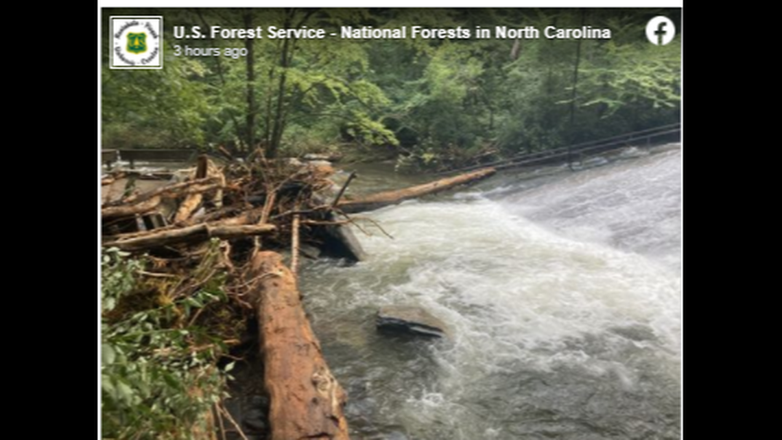 Sliding Rock has joined the list of North Carolina tourist attractions that saw damage in flooding last week caused by remnants of Tropical Storm Fred.