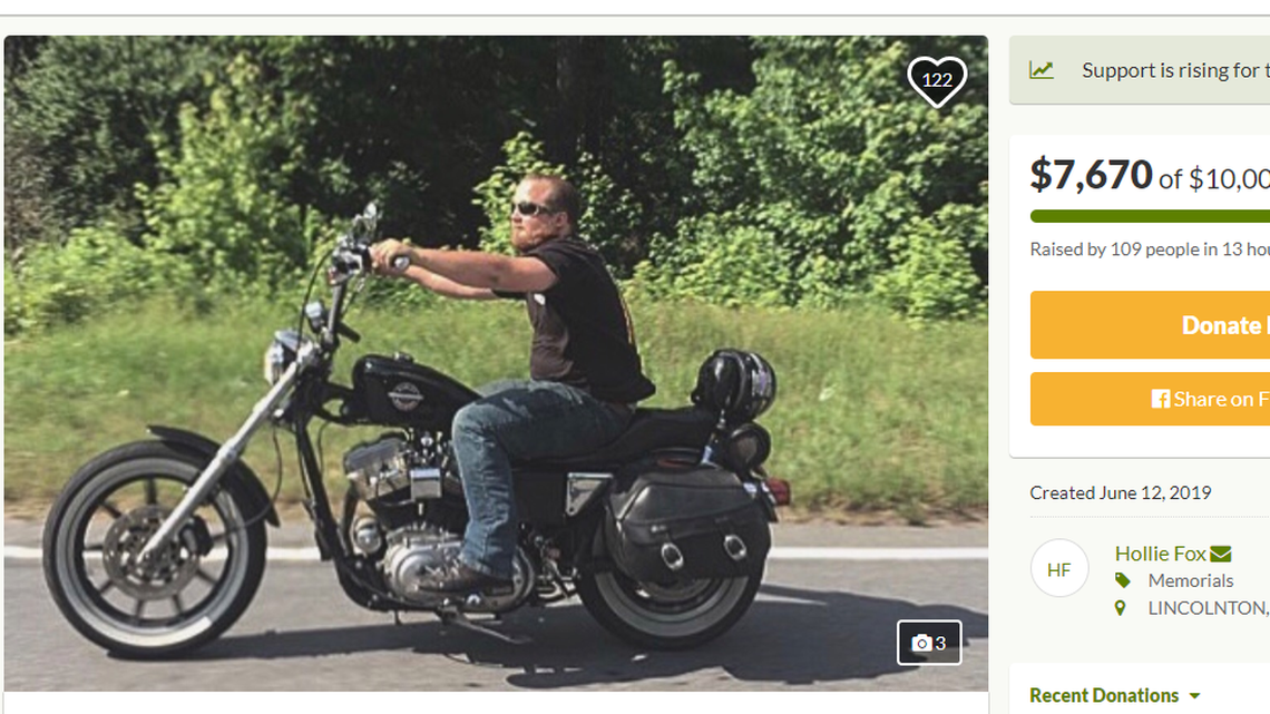 Screenshot of GoFundMe campaign set up to aid Jacob Wayne Chase’s family with funeral expenses.