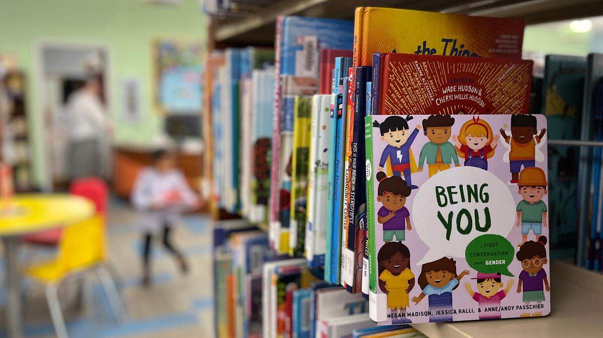 This book, called “Being You,” is among those about gender in the York County Library in Rock Hill.
