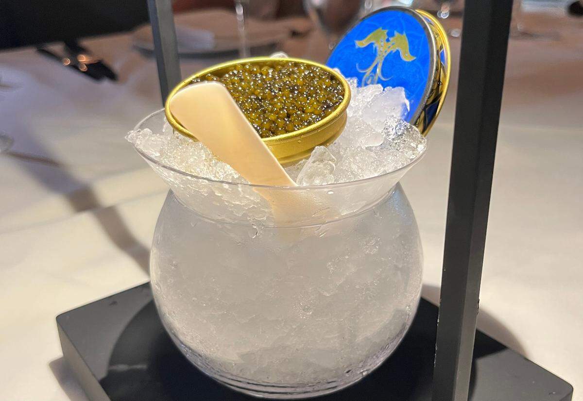Caviar service at Steak 48.