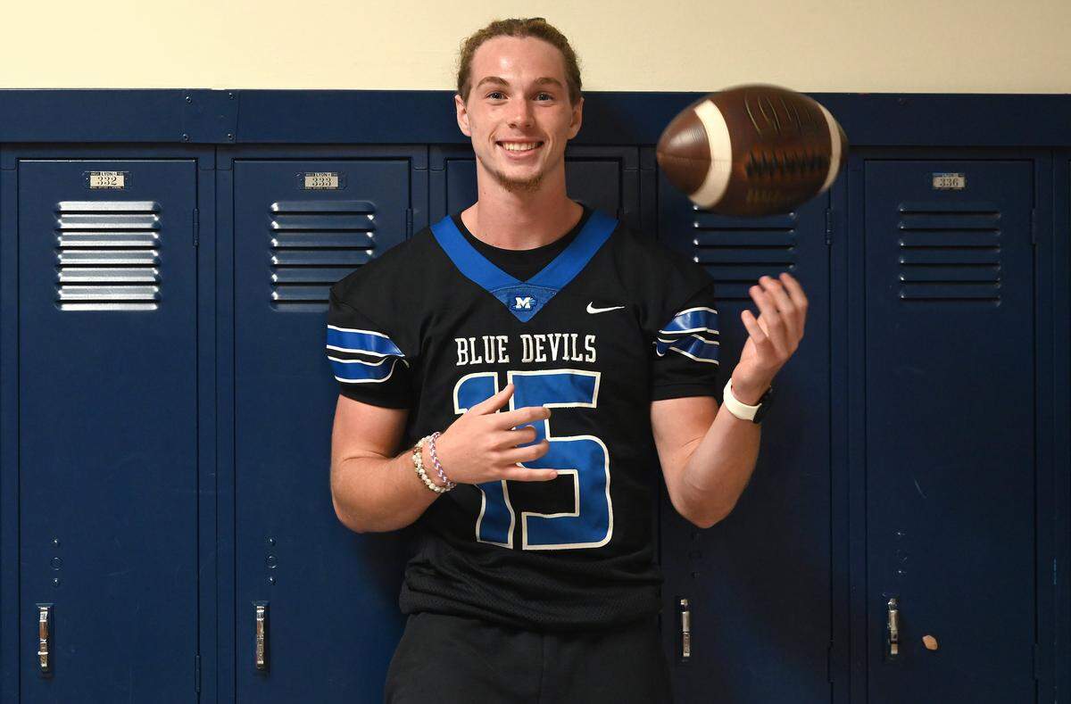 Mooresville High quarterback Brody Norman on Monday, August 18, 2025. Mooresville High is expected to challenge for a league title this season.