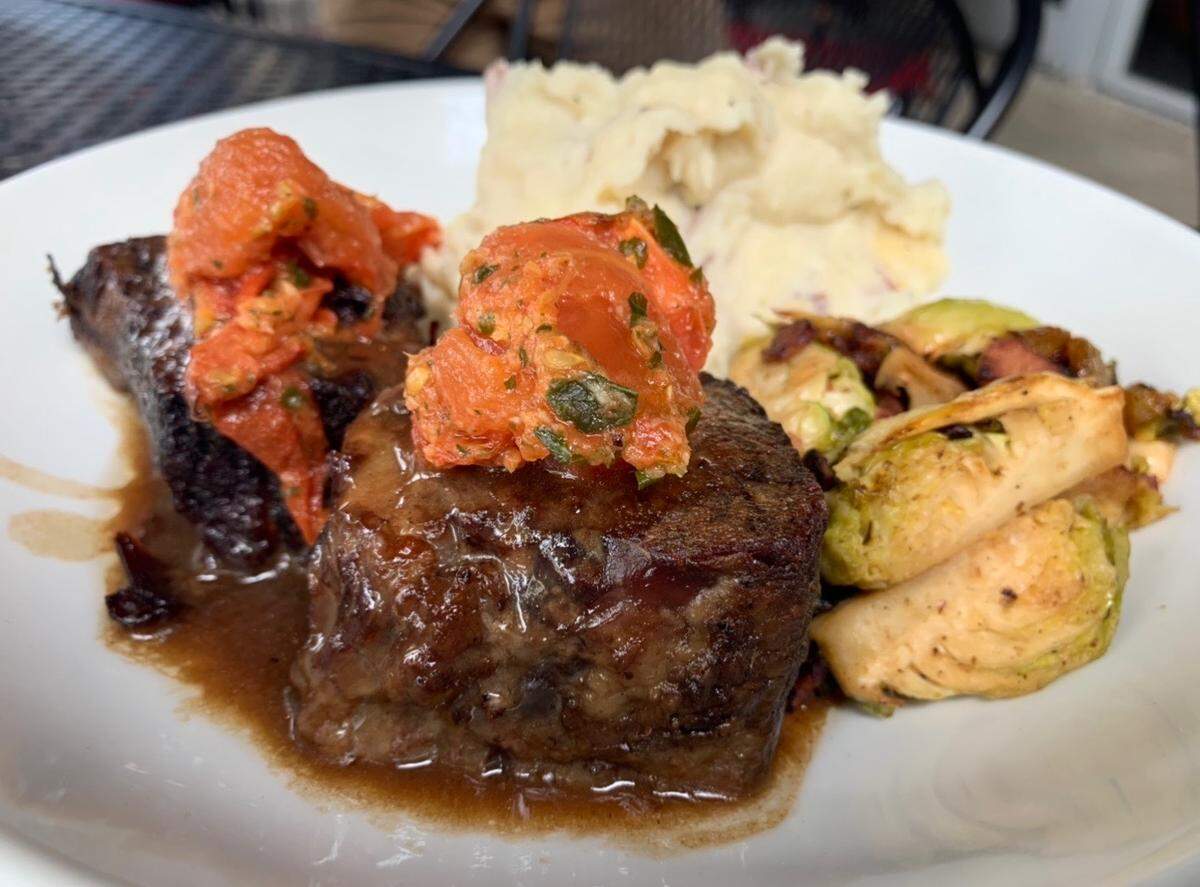 New on the menu at Burtons Grill & Bar’s Blakeney location is a braised short ribs dish served with mashed potatoes and maple mustard bacon Brussels sprouts.