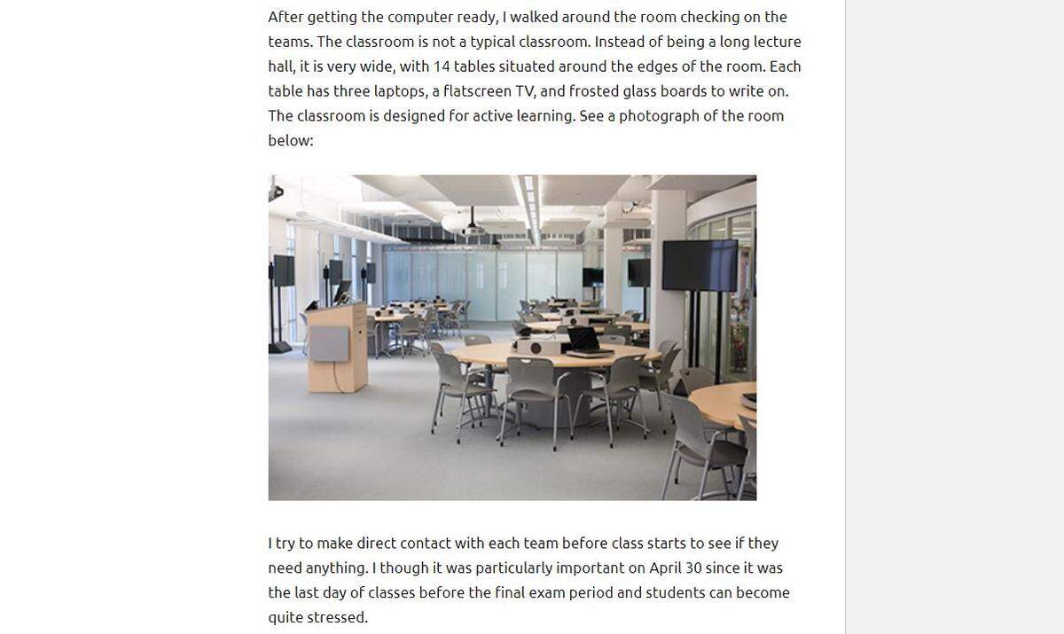 UNCC lecturer Adam Johnson was teaching in this classroom when a deadly shooting began, he wrote in a blog post.
