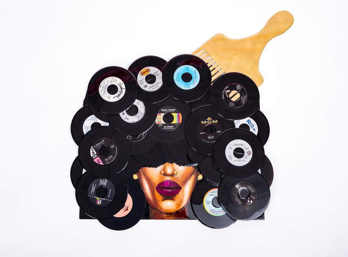 Jaianna McCants honed in on an art style that features re-used vinyl records during the COVID-19 pandemic.