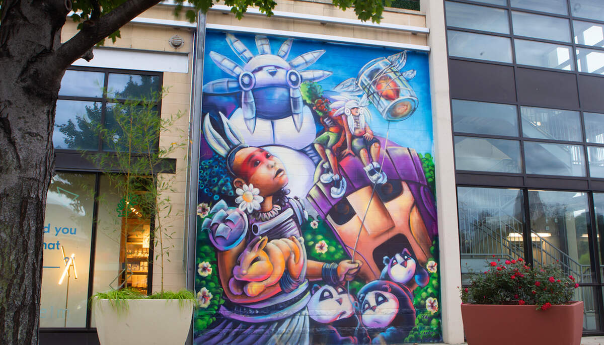 Mural by John Hairston Jr., of Charlotte.