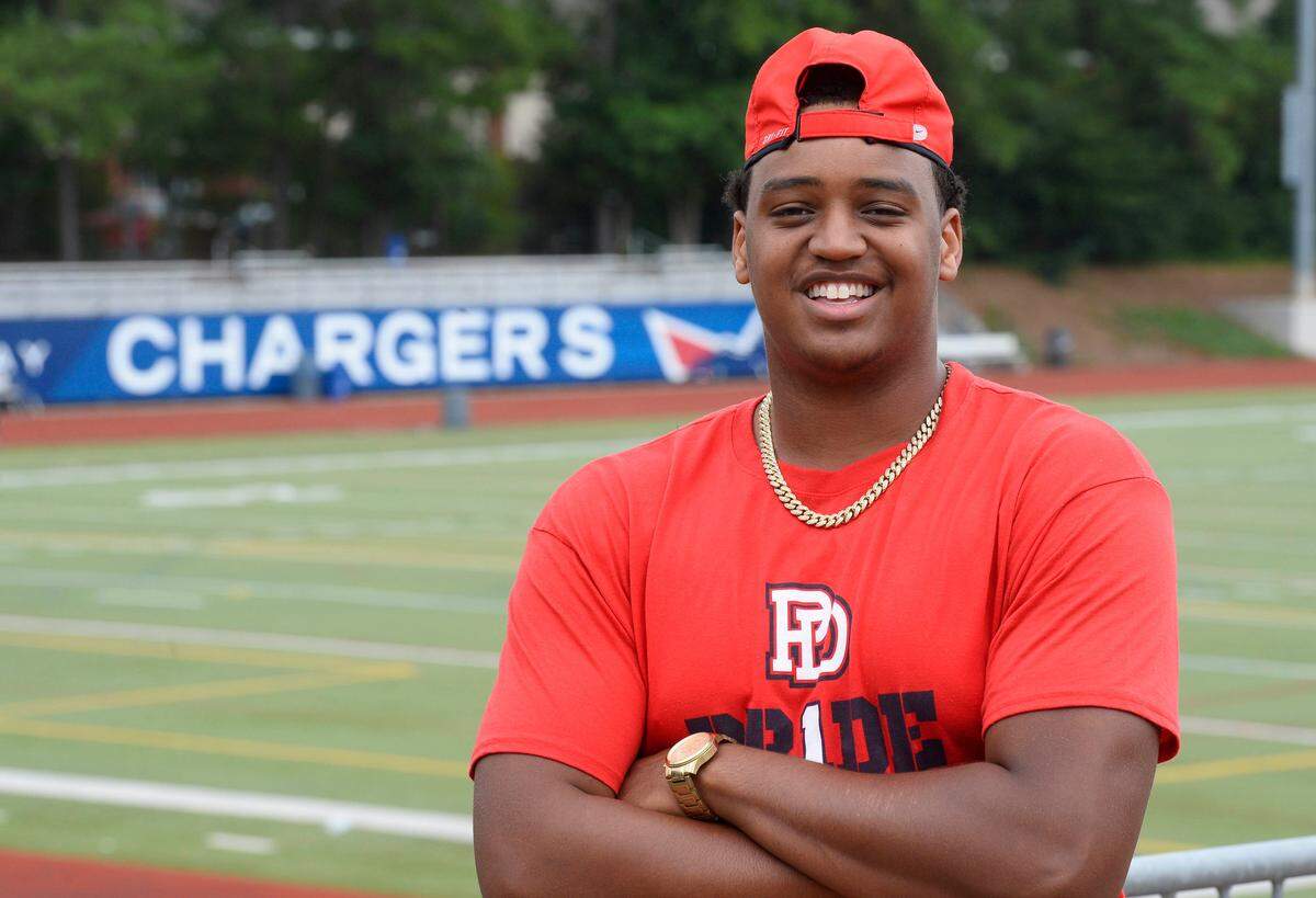 Providence Day star DL Jacolbe Cowan, a national recruit who attended Nike’s prestigious “The Opening” for elite players. On Wednesday, July 31, 2019.
