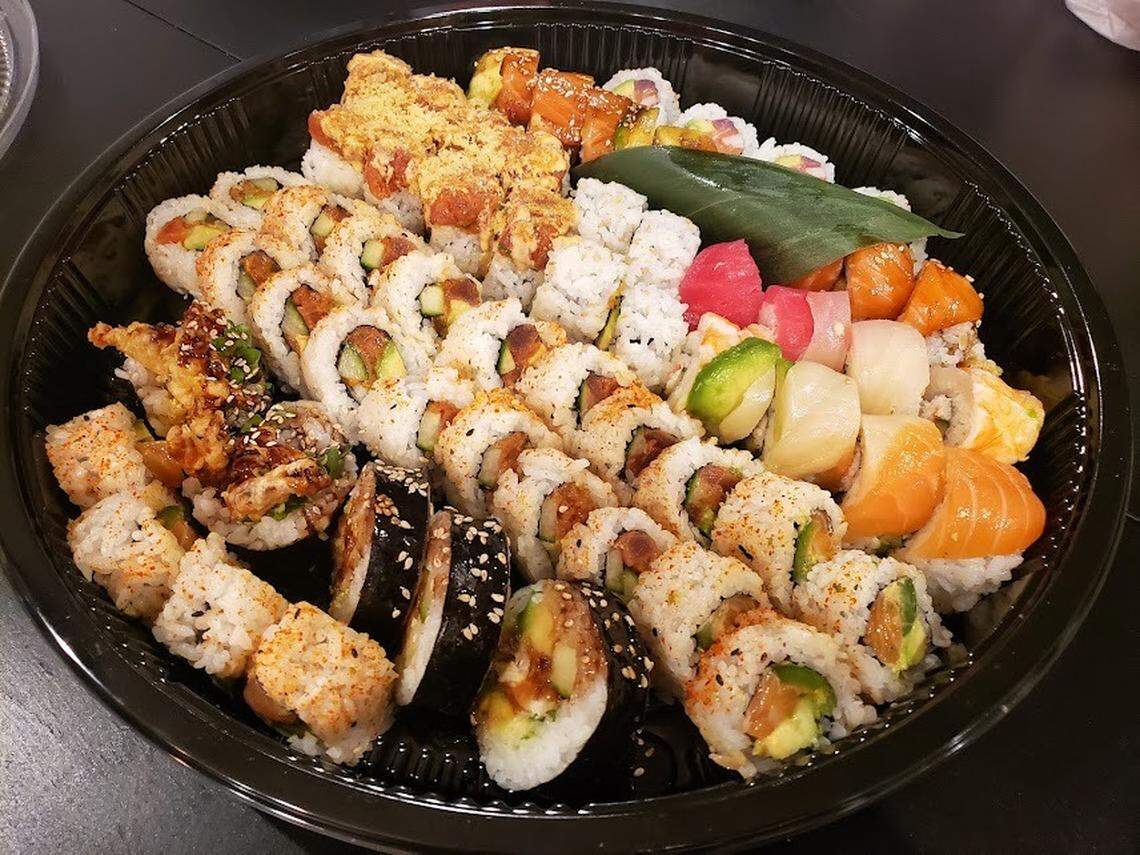 A platter of sushi from Blue Orchid Sushi & Asian Bistro in Charlotte, NC.