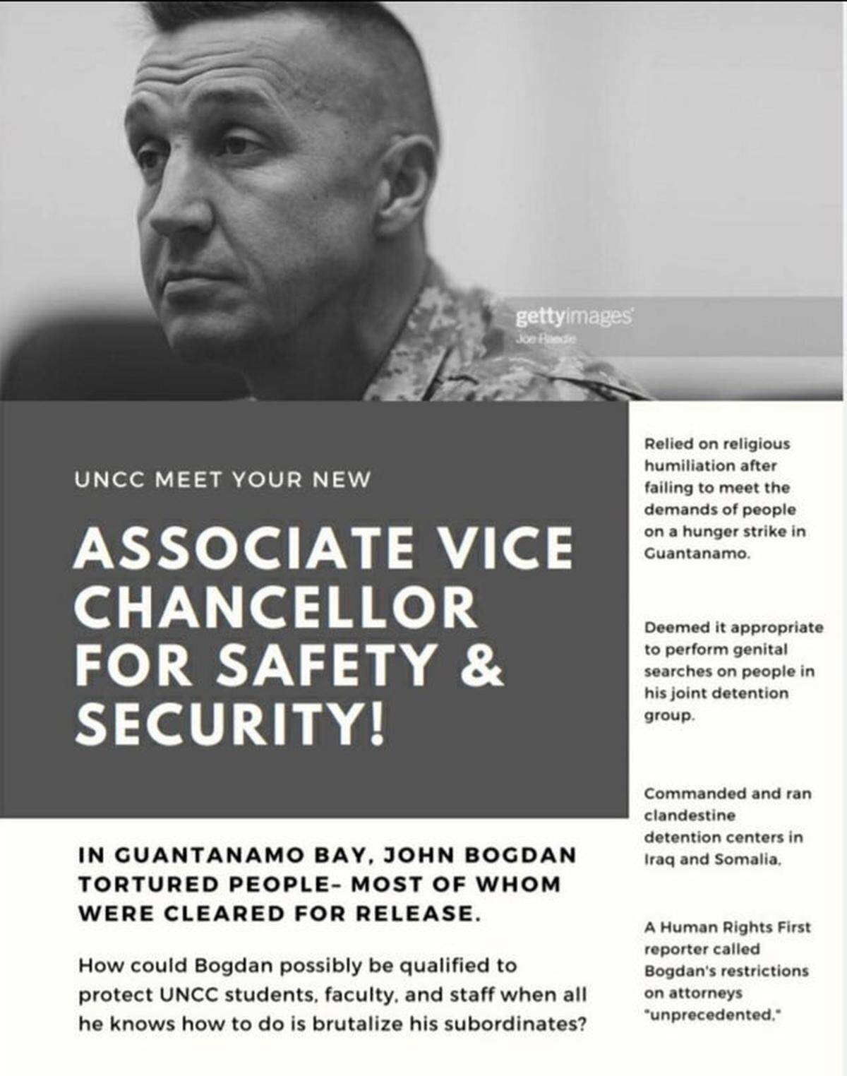 “I mean, they’re largely inaccurate,” Bogdan says of the accusations in the flyer. “They’re drawn from stuff on the internet and such, articles written without ever consulting me. ... I mean, they’ve got their right to think what they want. I’m just surprised not one of them has actually talked to me.”