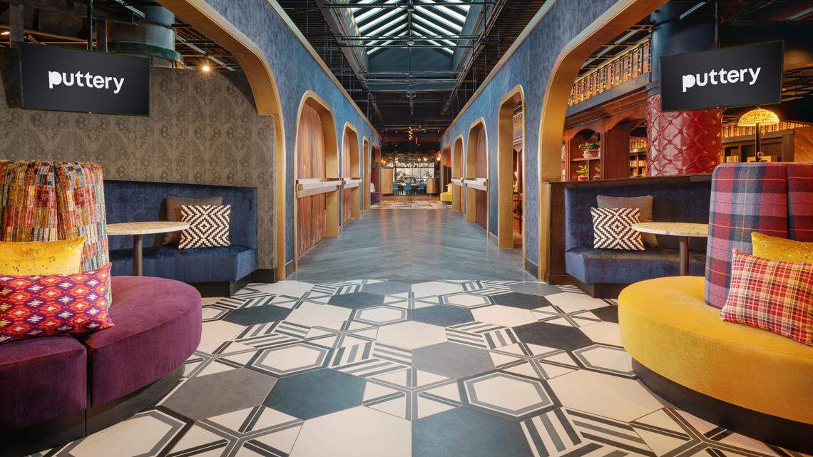 Puttery Charlotte offers spots to take a seat and lounge throughout the space.