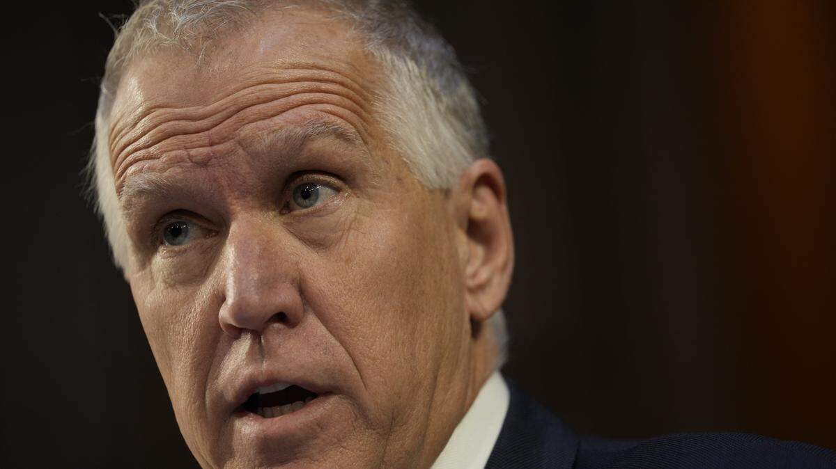 Senator Thom Tillis (R-NC) speaks during the Senate Judiciary Committee confirmation hearing for Supreme Court Associate Justice nominee Ketanji Brown Jackson on March 21, 2022 in Washington.