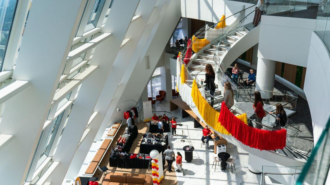 The 46th through 48th floors of the Wells Fargo building at 550 S. Tryon St. were renovated with new amenities for employees.