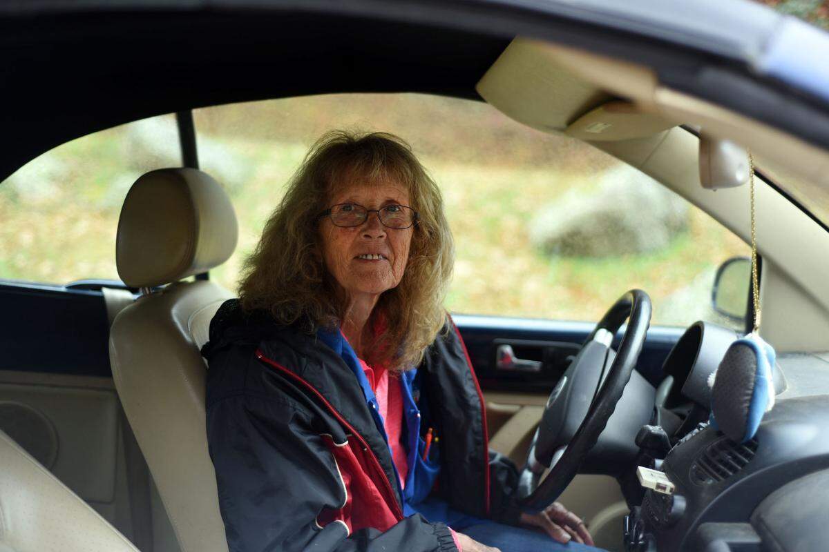 Linda Inch, 66, voted at a makeshift polling location in Ashe County. Her normal voting location in the county’s Hurricane Precinct was washed out by a flooded Big Horse Creek when Hurricane Helene fell over Appalachia.