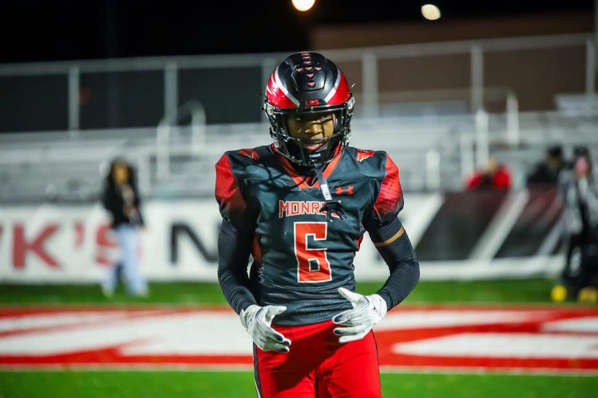 Monroe High School’s Jordan Young, a Michigan signee, will lead the Redhawks into the 2A state championship game Saturday in Chapel Hill